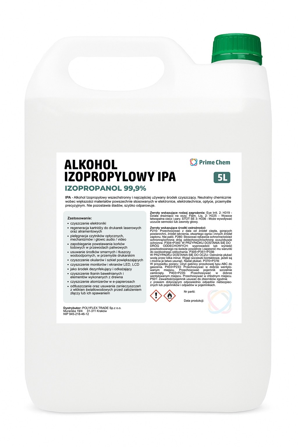 Izopropylalkohol IPA 99,9 % 5 l – čistič a odmasťovač pre elektroniku, optiku a automobil